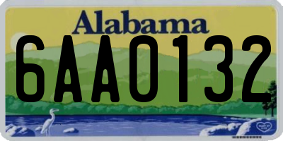 AL license plate 6AA0132