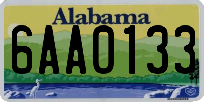 AL license plate 6AA0133