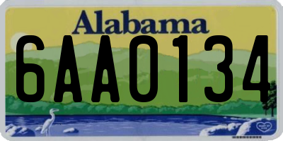 AL license plate 6AA0134