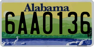 AL license plate 6AA0136