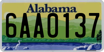 AL license plate 6AA0137