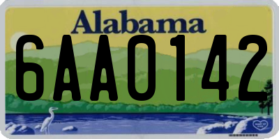AL license plate 6AA0142