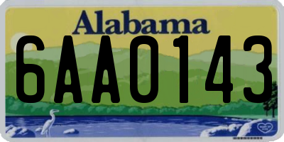 AL license plate 6AA0143