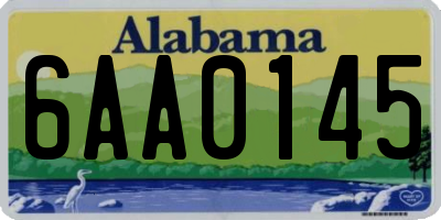 AL license plate 6AA0145