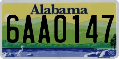 AL license plate 6AA0147