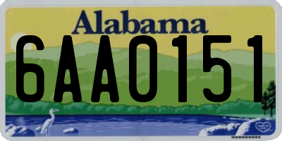 AL license plate 6AA0151