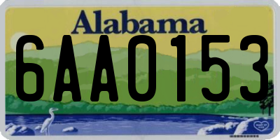 AL license plate 6AA0153
