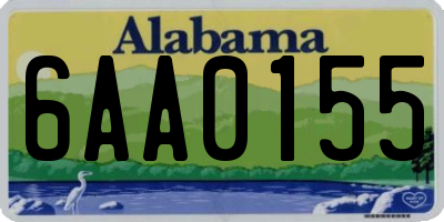AL license plate 6AA0155