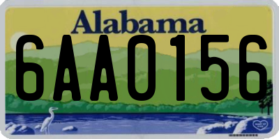 AL license plate 6AA0156