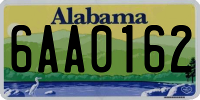 AL license plate 6AA0162