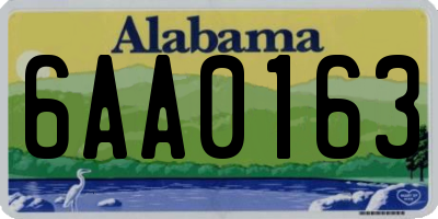 AL license plate 6AA0163