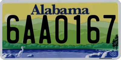 AL license plate 6AA0167