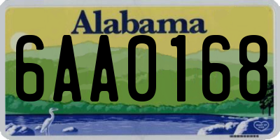 AL license plate 6AA0168