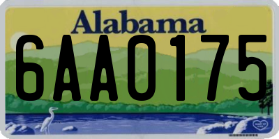 AL license plate 6AA0175