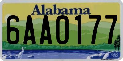 AL license plate 6AA0177