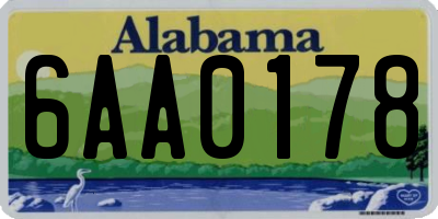 AL license plate 6AA0178