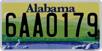 AL license plate 6AA0179