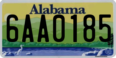 AL license plate 6AA0185