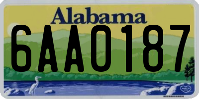 AL license plate 6AA0187