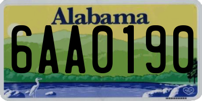 AL license plate 6AA0190