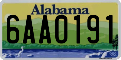 AL license plate 6AA0191