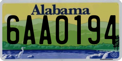 AL license plate 6AA0194
