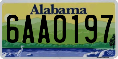 AL license plate 6AA0197