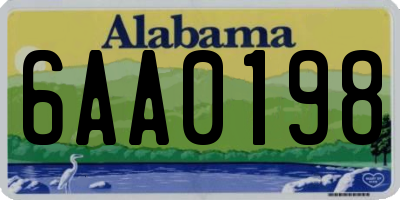 AL license plate 6AA0198