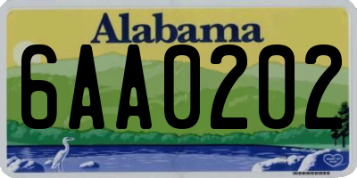 AL license plate 6AA0202
