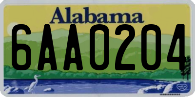 AL license plate 6AA0204
