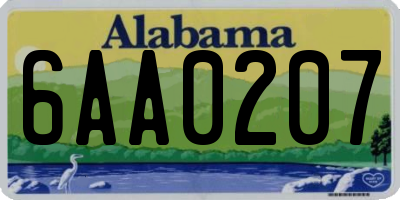 AL license plate 6AA0207