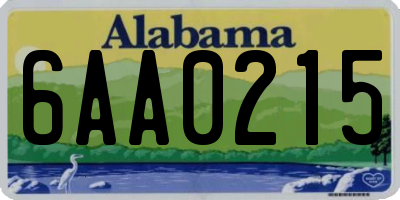 AL license plate 6AA0215