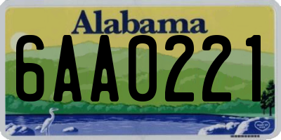 AL license plate 6AA0221