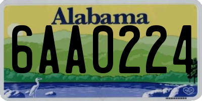 AL license plate 6AA0224