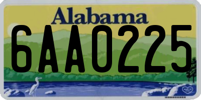 AL license plate 6AA0225