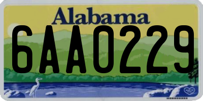 AL license plate 6AA0229