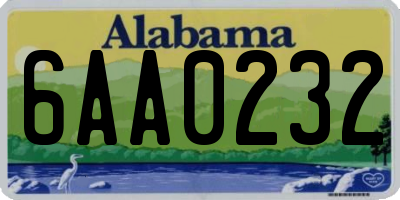 AL license plate 6AA0232