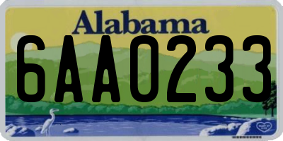 AL license plate 6AA0233