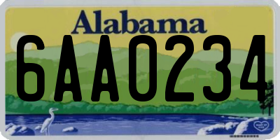 AL license plate 6AA0234