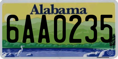 AL license plate 6AA0235