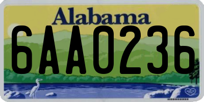 AL license plate 6AA0236