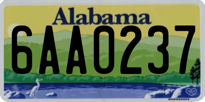 AL license plate 6AA0237