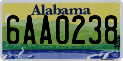 AL license plate 6AA0238