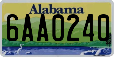 AL license plate 6AA0240