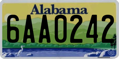 AL license plate 6AA0242