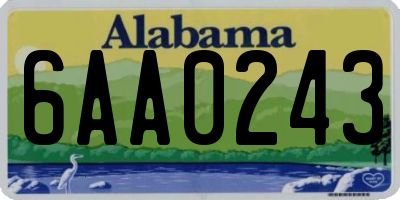 AL license plate 6AA0243