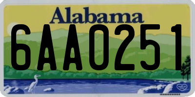AL license plate 6AA0251