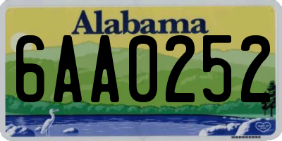 AL license plate 6AA0252