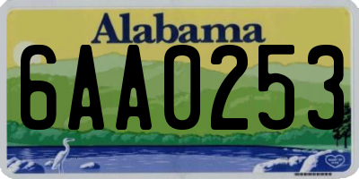 AL license plate 6AA0253