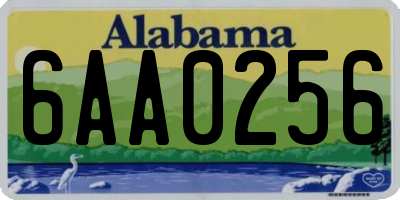 AL license plate 6AA0256